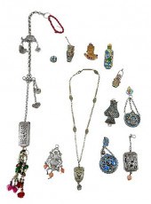 12 CHINESE METAL AND ENAMELED
