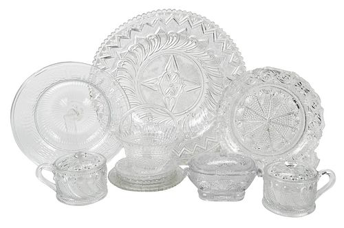 12 CLEAR GLASS TABLE PRESSED AND