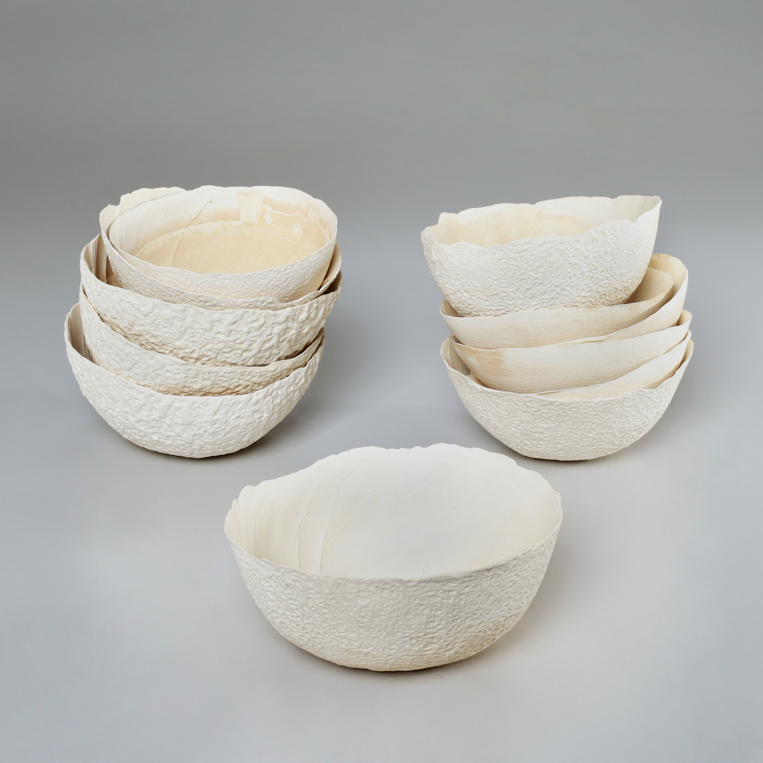 (12) DELICATE CERAMIC CANTALOUPE