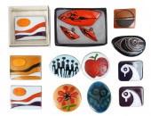 12 ENAMELED MULTI-COLORED PINS
