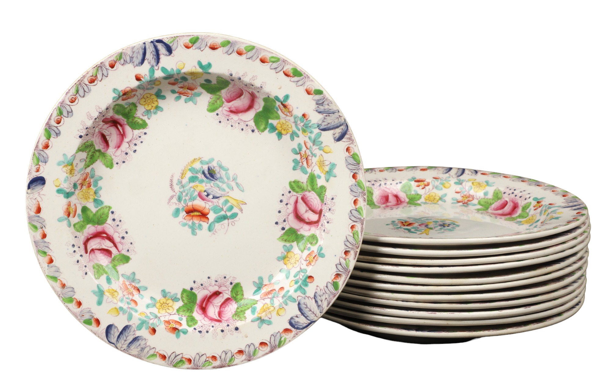(12) English soft paste plates,