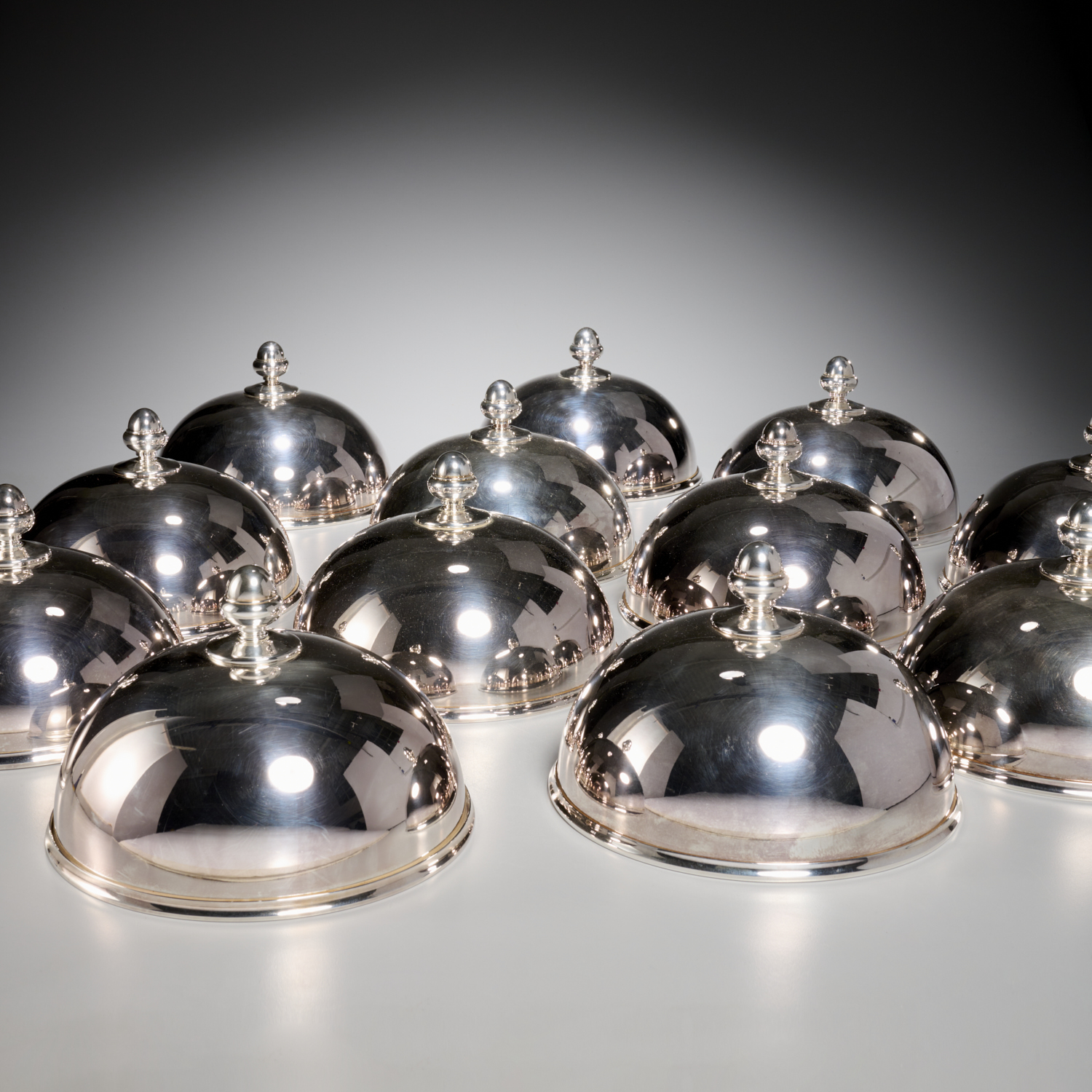 (12) ERCUIS PARIS SILVER PLATE DOME