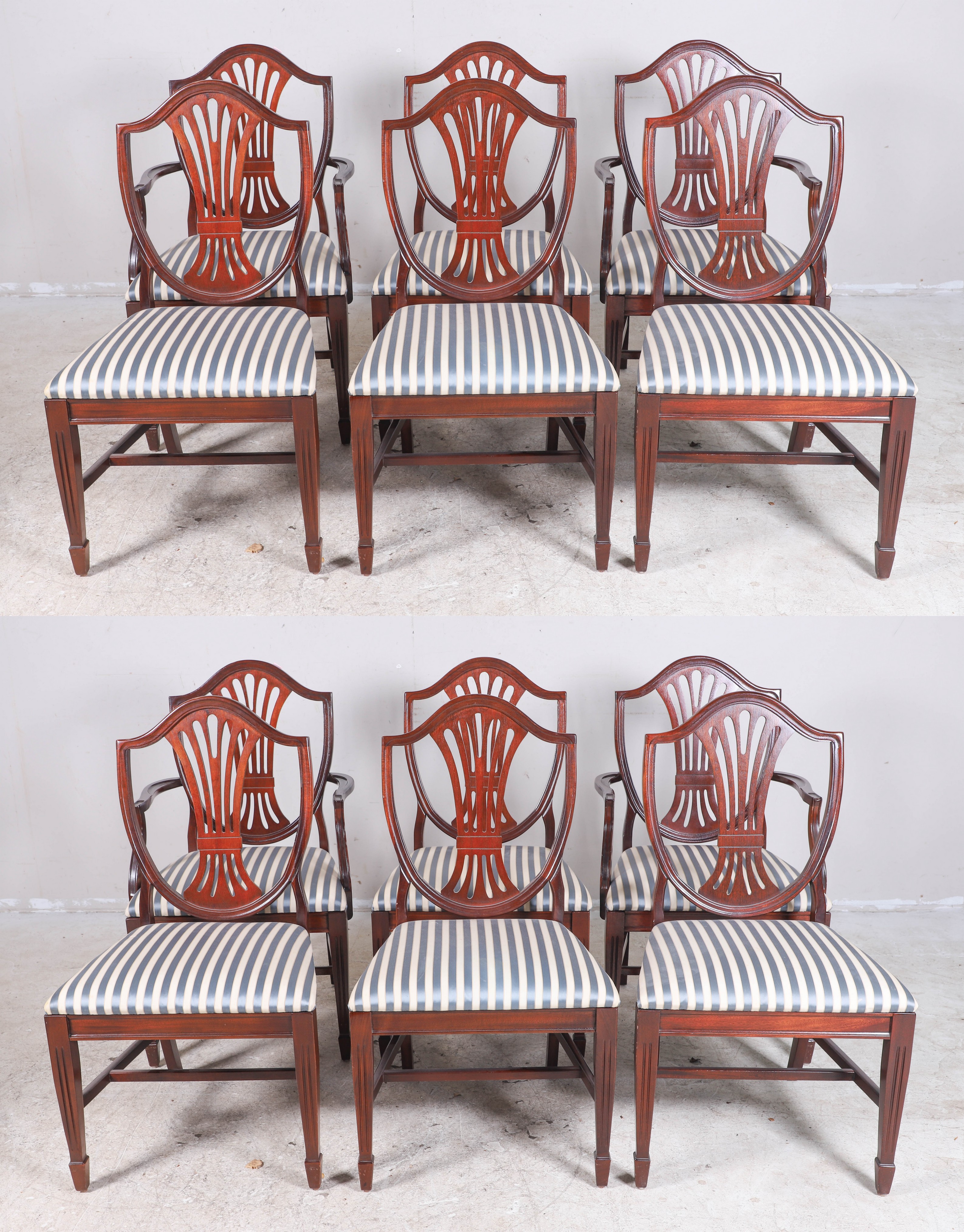 (12) Federal style mahogany