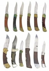 (12) FOLDING KNIVES GERBER BUC