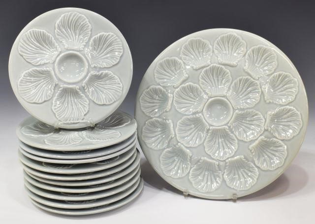 (12) FRENCH FAIENCE PALE BLUE