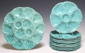 (12) FRENCH GIEN TEAL FAIENCE