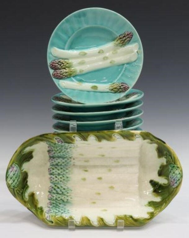 (12) FRENCH MAJOLICA ASPARAGUS