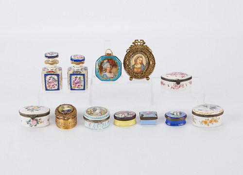 12 FRENCH PORCELAIN CONTAINERS &