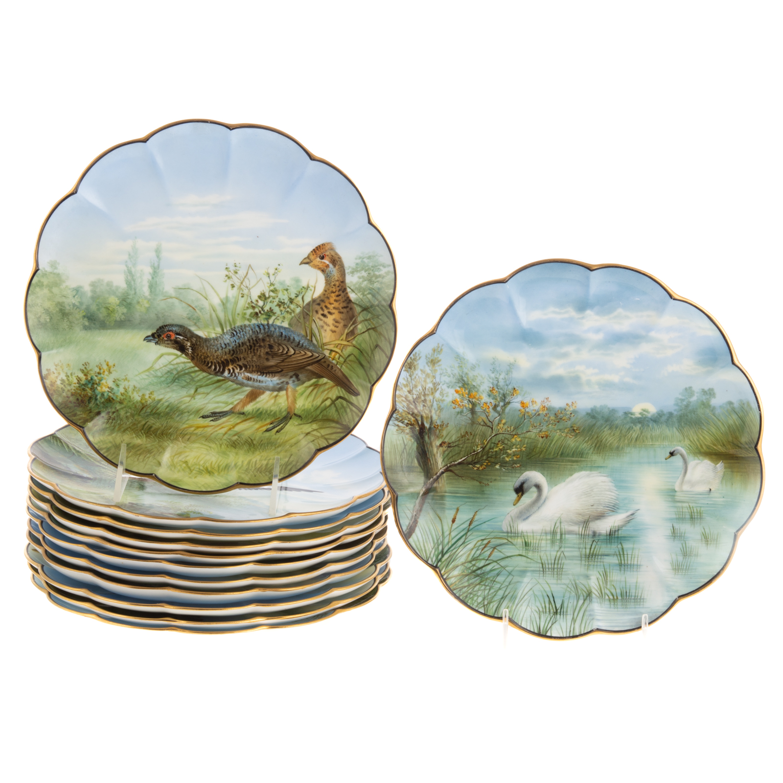 12 GEORGE JONES CHINA PAINTED