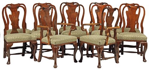 (12) GEORGIAN STYLE CARVED OAK