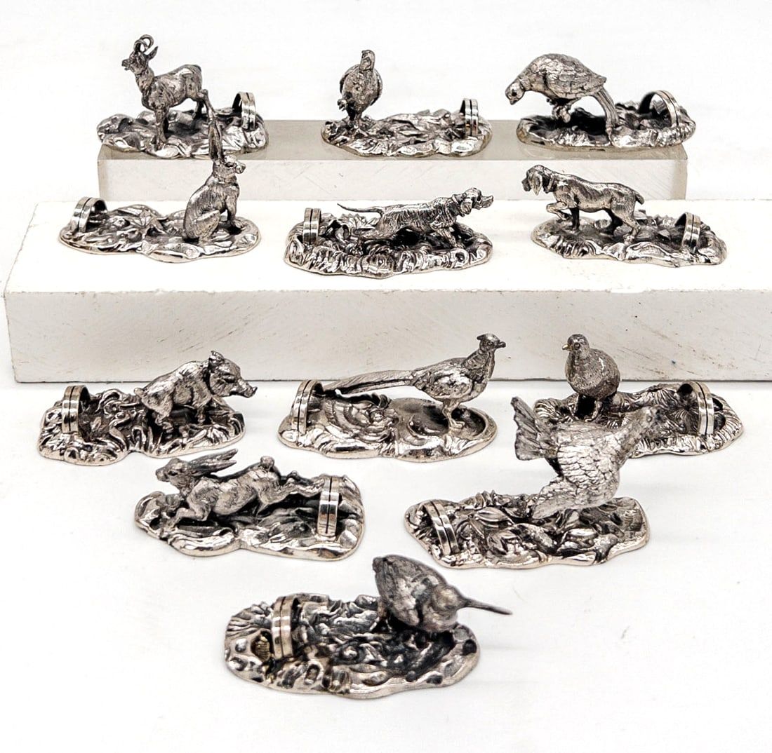 12 GERMAN 800 SILVER ANIMAL NAME