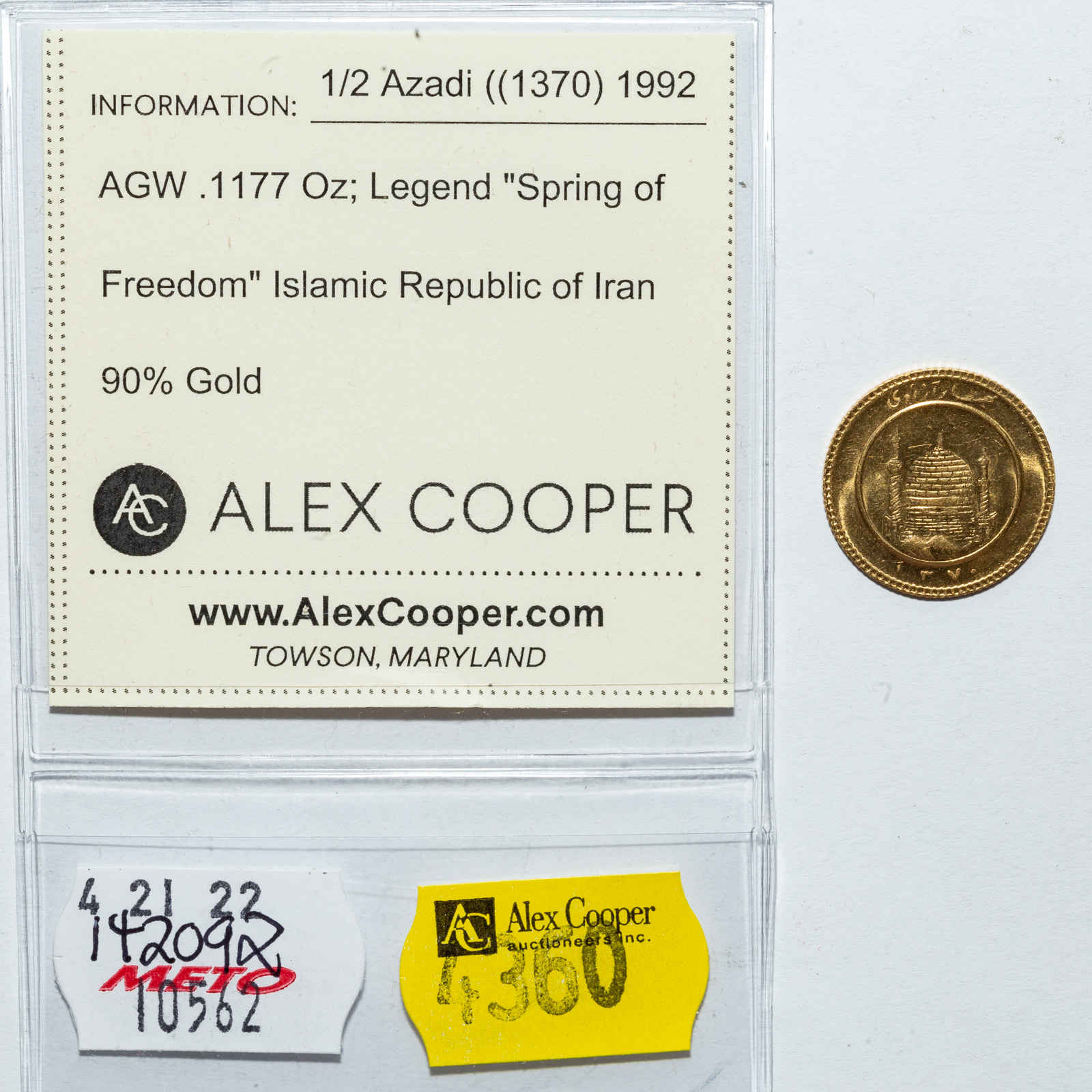 1/2 GOLD AZADI - ISLAMIC REPUBLIC