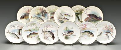 12 hand painted Mintons fish
