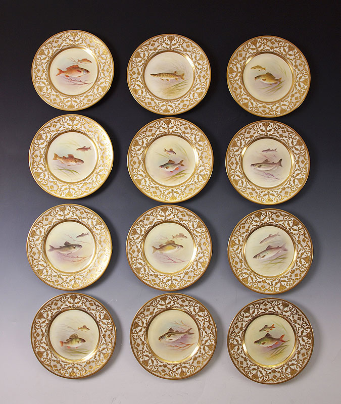 12 HAND PAINTED ROYAL DOULTON