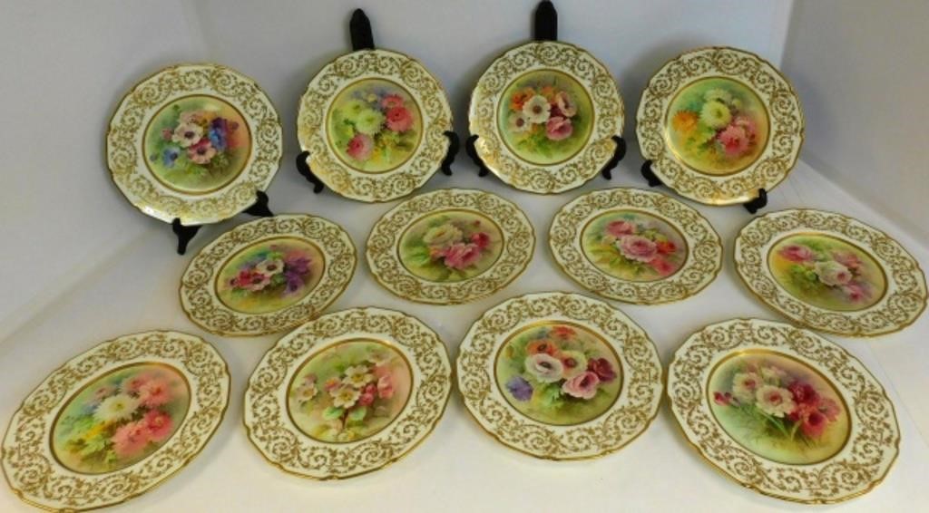 12 HAND PAINTED ROYAL DOULTON