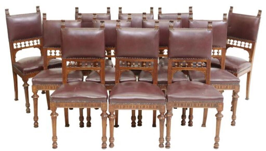(12) HENRI II STYLE CARVED WALNUT