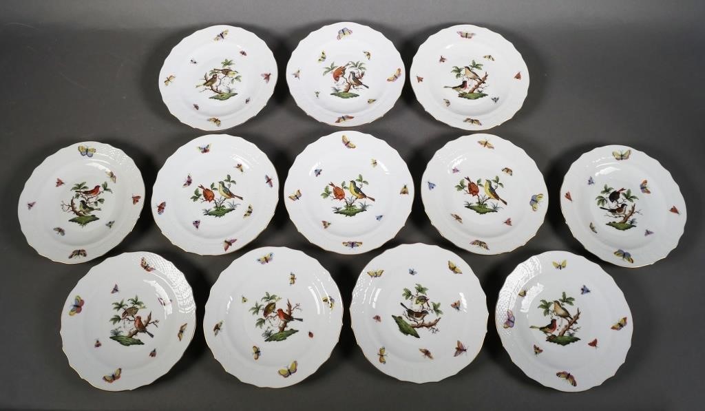 12 HEREND ROTHSCHILD BIRD PORCELAIN