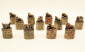 12 INDIVIDUALLY CARVED SOAPSTO