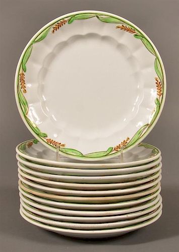12 IRONSTONE CHINA GREEN WHEAT