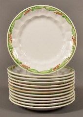 12 IRONSTONE CHINA GREEN WHEAT