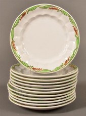 12 IRONSTONE CHINA GREEN WHEAT