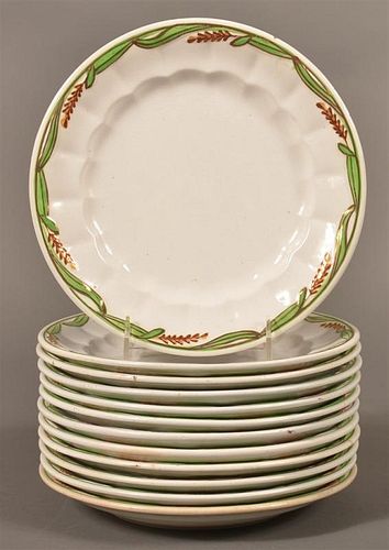 12 IRONSTONE CHINA GREEN WHEAT