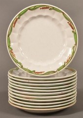 12 IRONSTONE CHINA GREEN WHEAT