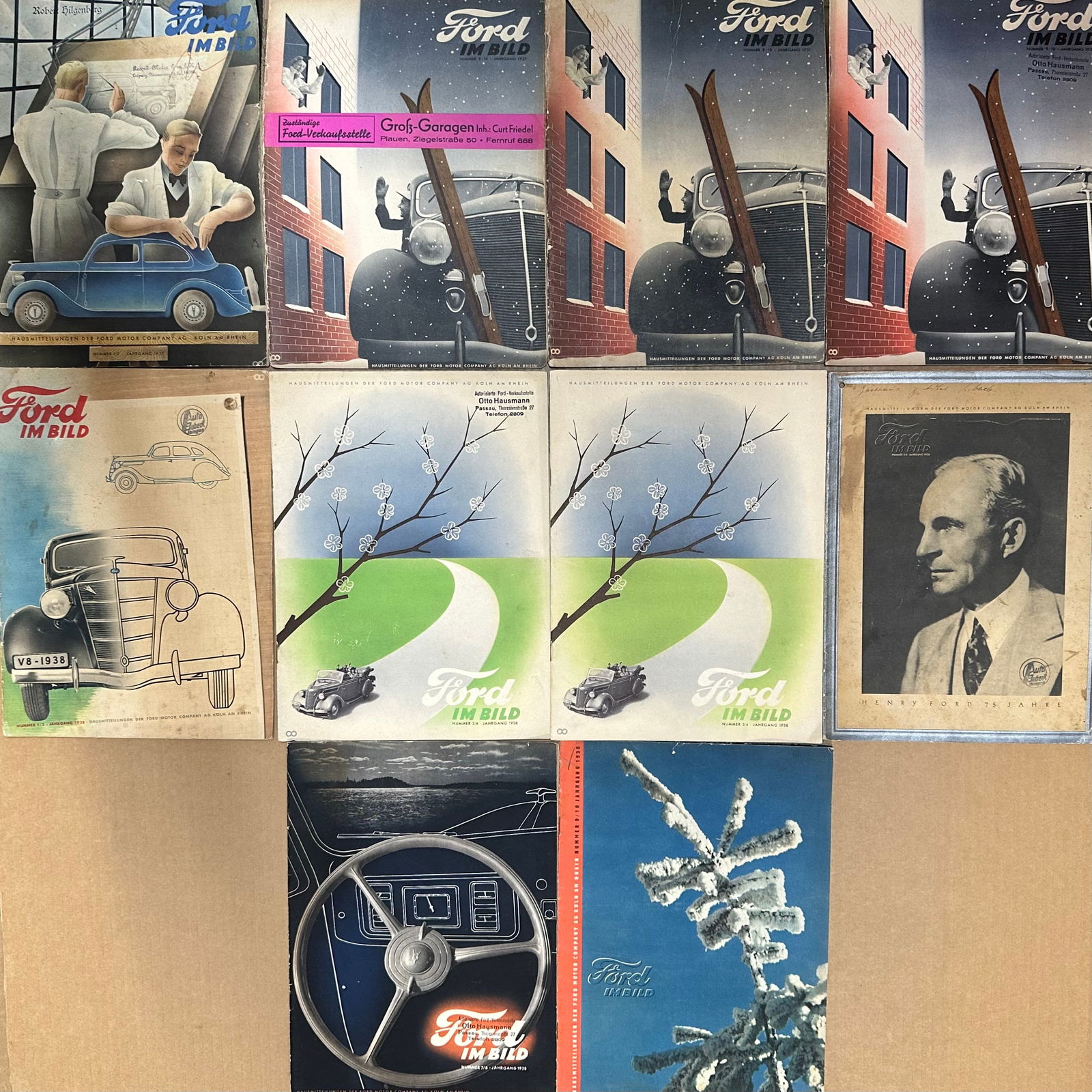12 ISSUES 1937 - 1939 FORD IN