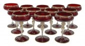 (12) ITALIAN MURANO RUBY & GIL