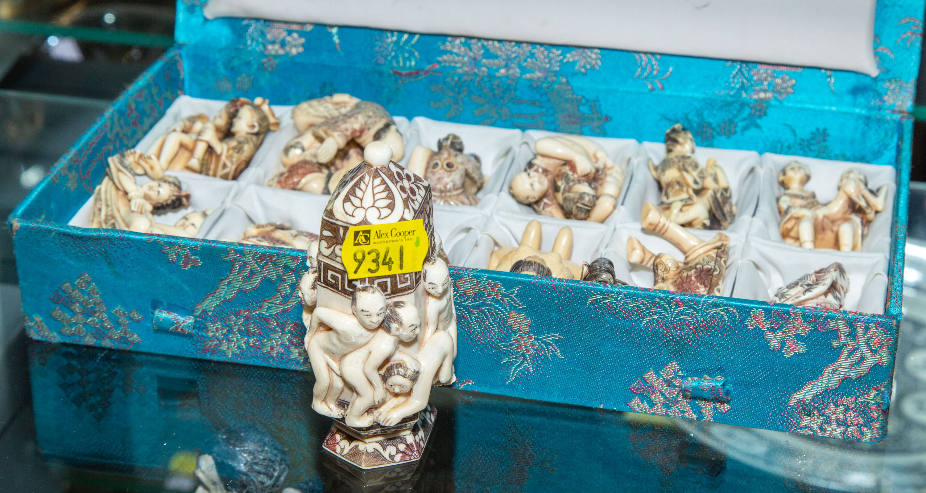 12 JAPANESE CARVED EROTIC FIGURES &