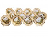 12 KPM PORCELAIN PLATES ROYAL