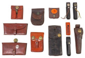 (12) LEATHER AMMO POUCHES, 4 W
