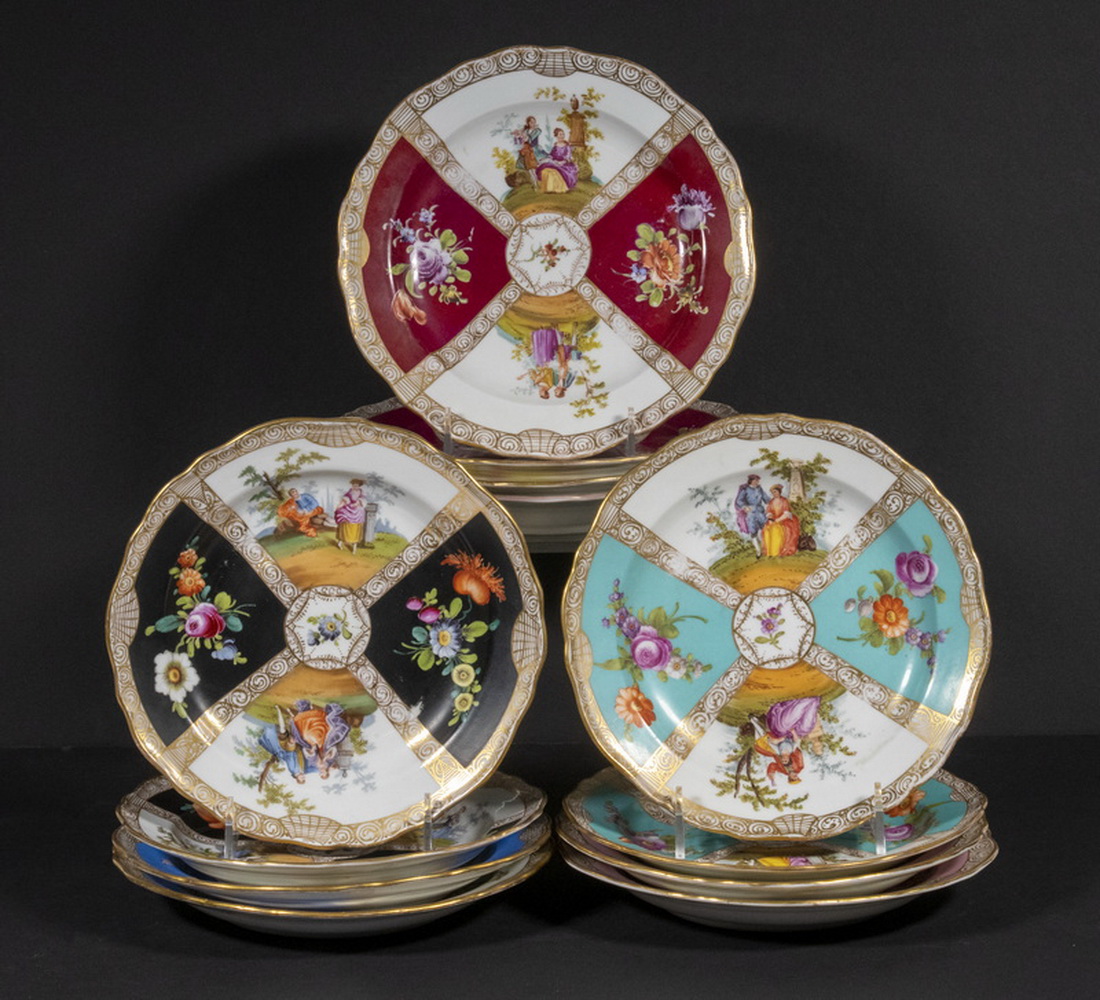 (12) MEISSEN PORCELAIN PLATES