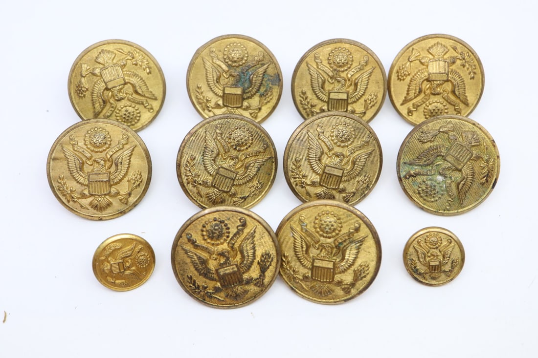 12 MILITARY DRESS COAT BUTTONS-