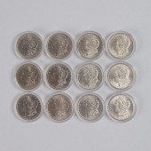 12 MORGAN SILVER DOLLARS 1896-