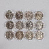 12 MORGAN SILVER DOLLARS 1901-