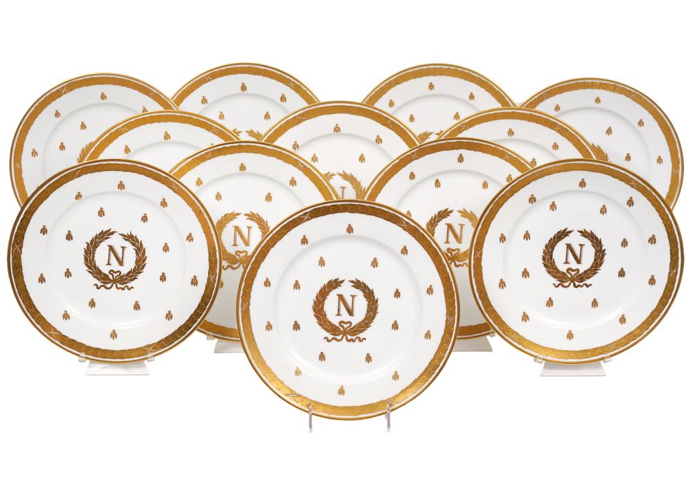 12 NAPOLEON PORCELAIN PLATES BY C A
