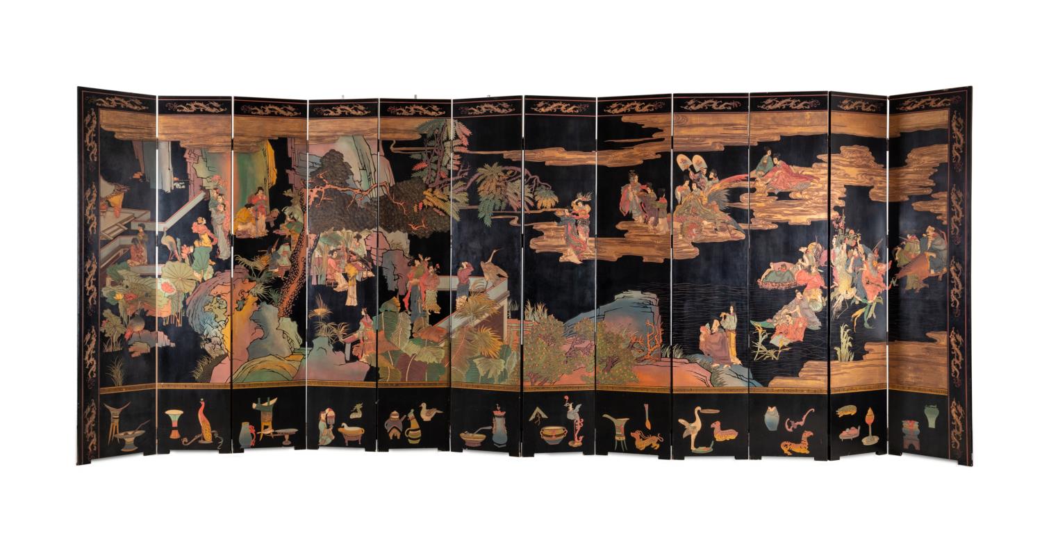 12-PANEL CHINESE LACQUER FLOOR