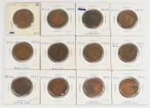 12 PC. 1837-1845 LARGE CENT CO