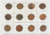 12 PC. 1851-1856 LARGE CENT CO