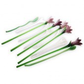 (12 PC) ASSORTED GLASS FLOWERS