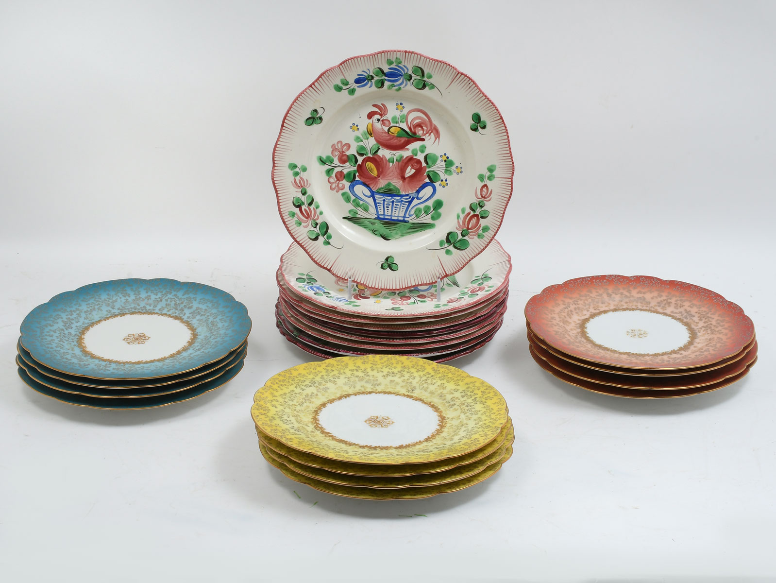 12 PC. LIMOGES PLATES AND 9 PC.