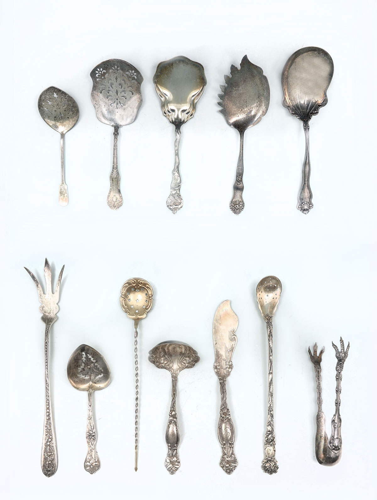 12 PC ORNATE STERLING SERVING