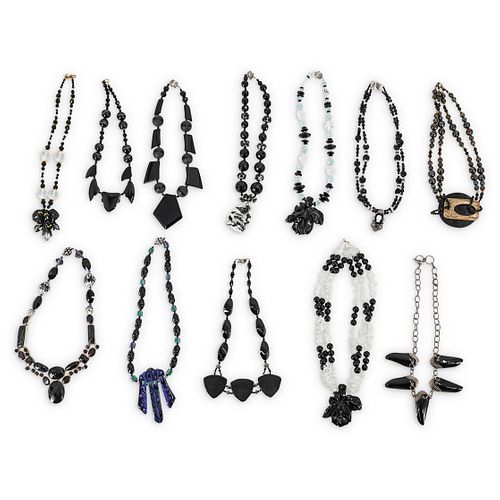 (12 PC) PAULETTE ONYX, CRYSTAL
