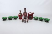 (12) Pcs colored glass with si