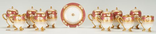 12 PCS. DRESDEN PORCELAIN POTS DE