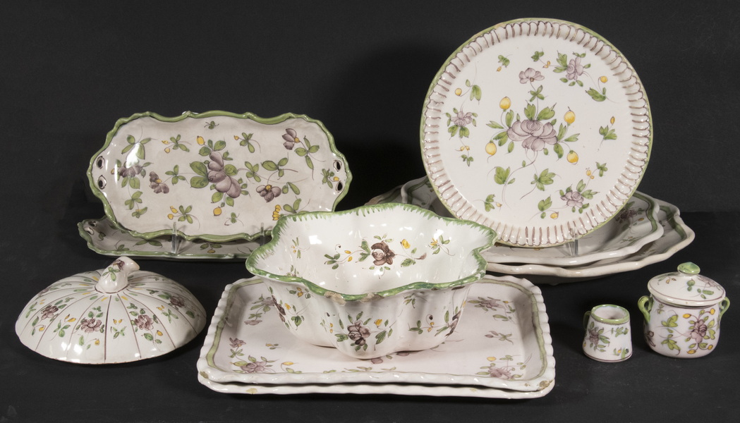 (12 PCS) FRENCH FAIENCE DISHES