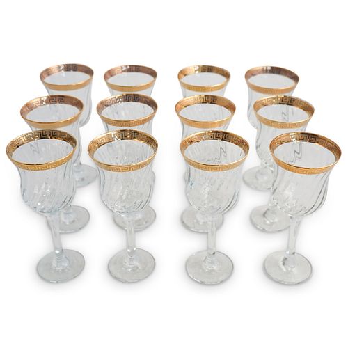 (12 PCS) VERSACE STYLE CRYSTAL WINE