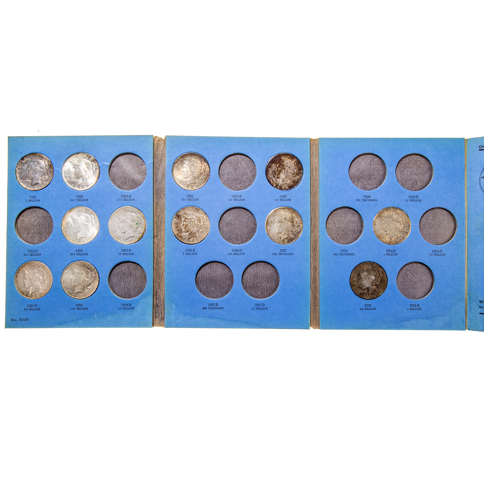 12 PEACE DOLLARS IN WHITMAN