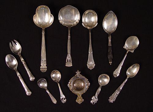 12 PIECE COLLECTION DANISH SILVER